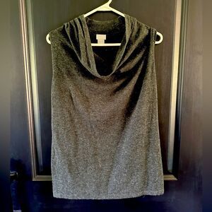 Angelina Cowl Neck Tank Charcoal Color Super Soft. Size Small
